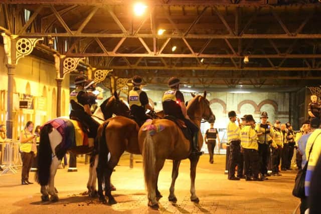 Police at Brighton station after the Pride Festival (Photograph: Eddie MItchell)