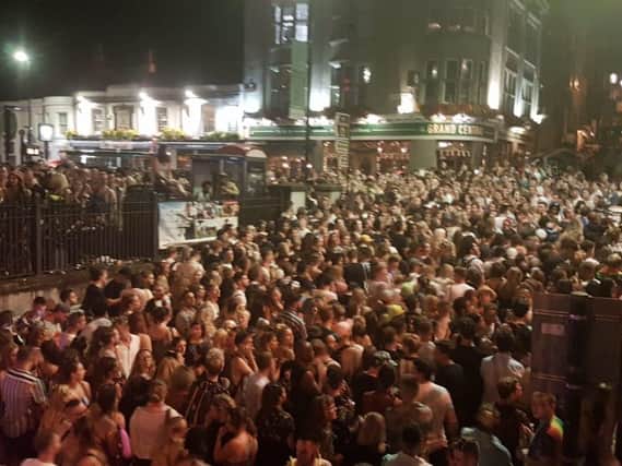 The chaos outside Brighton Station after Pride