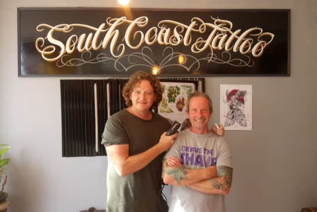 Before the charity fundraising effort at South Coast Tattoo