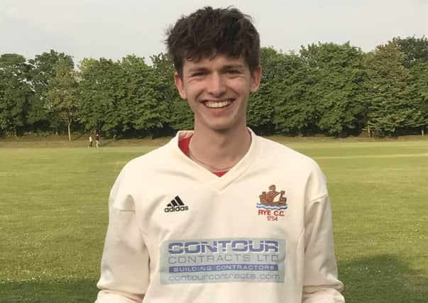 Tobias Farrow was Rye Cricket Club's man of the match in the victory over Bells Yew Green.