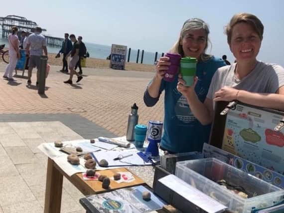 Atlanta Cook (left), a marine environment consultant, and Jess Bavinton from Plastic Free Ovingdean