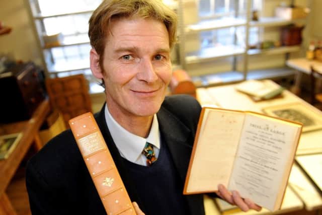 Auctioneer Paul Campbell is selling collection of more than a 1,000 signatures from iconic historical figures from the past five centuries. Pic Steve Robards, SR1637796 SUS-170701-160350001