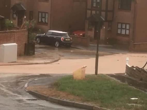 The flash floods in Halewick Lane, Sompting