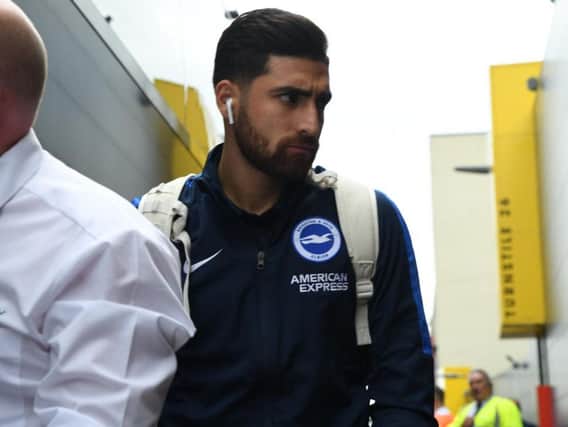 Alireza Jahanbakhsh arrving at Vicarage Road this afternoon. Picture by PW Sporting Photography