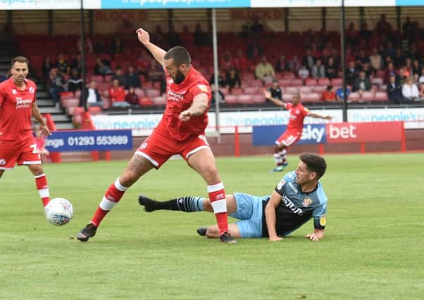 Football: League 2

Crawley Town v Stevenage

Pictured is Crawley  Town's  Ollie Palmer in  action.              
 
Crawley Town Football Club, Checkatrade Stadium, Winfield Way, Crawley, West Sussex. 

Picture: Liz Pearce 11/08/2018

LP181070 SUS-181108-161417008