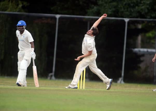 Sean Rutter bowling for Pagham against Goring / Picture by Kate Shemilt