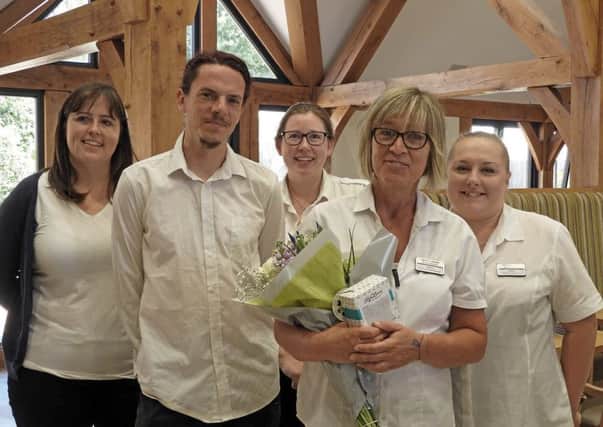 Picture: Karin with her colleagues at South Downs Nurseries.