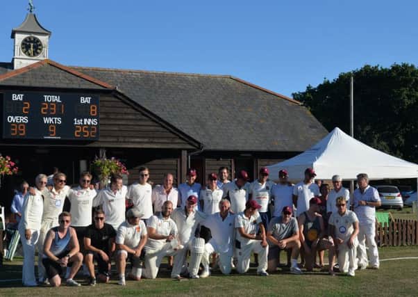 Players line up for the inter-club match at West Wittering CC