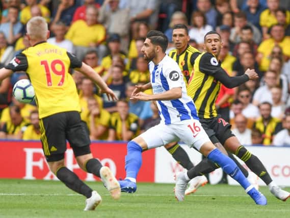 Alireza Jahanbakhsh in action at Watford. Picture by PW Sporting Photography