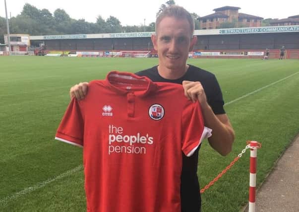 New Crawley Town signing Rob Milsom. Picture courtesy of Crawley Town SUS-180813-154218002