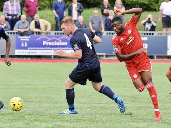 Former Brighton forward David Ajiboye's double fired Worthing to victory at Carshalton Athletic. Picture by Stephen Goodger
