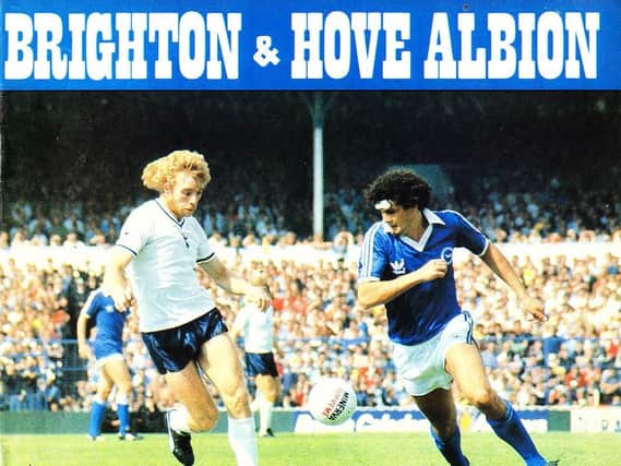 The front cover of the programme when Albion met Manchester United in 1980