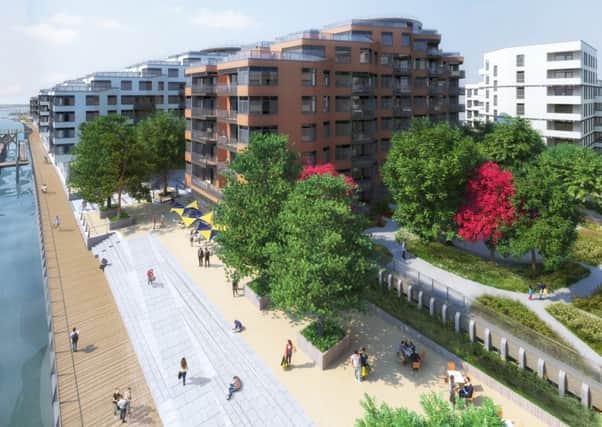 An artists' impression of the Free Wharf development