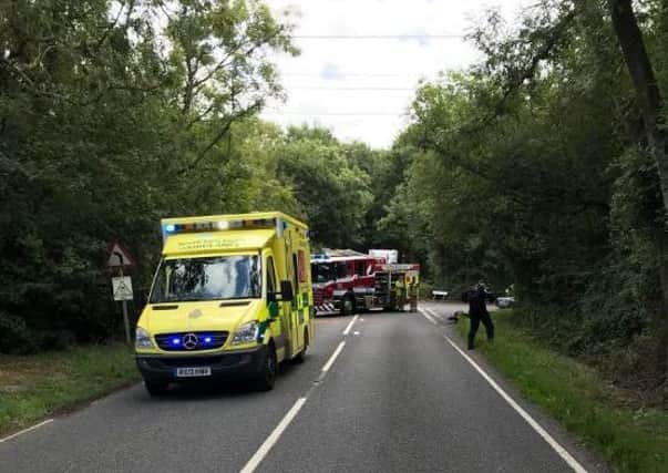 Emergency services attended the collision in Loxwood Road. Photo by Billingshurst Fire Station