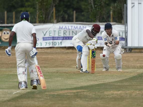 Sussex League Division 3 - Slinfold v Roffey. Pictured is Kemar Small batting. Picture by Liz Pearce