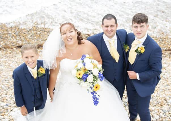 Heather and Daniel Bone from Selsey had help from ITV to get married. Pictured with their sons Lewis and Marcus. Photo by Rosie Jones from Perfectly Papped.