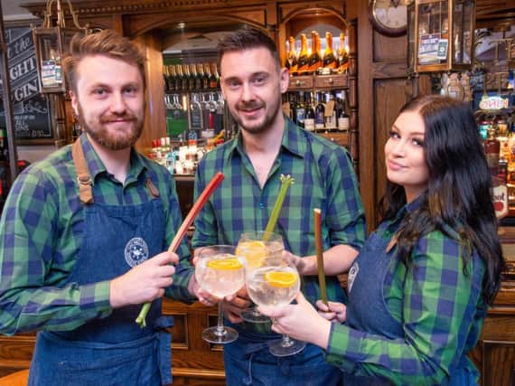 Hove pub giving away free gin and tonic in exchange for a stick of rhubarb!