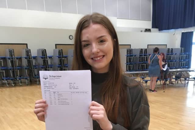 Yazmine Lane with her results