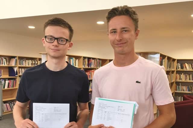Newman College students Aaron Andrews and Dan Karadzas both got three A stars