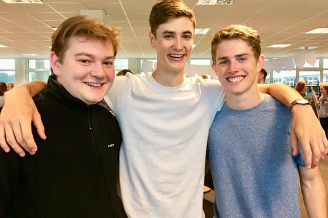 Will Hutcheon, 18, from Broadwater, Jack Roberts, 18, and Matt Reading, 18, both from Lockswood Avenue, Worthing