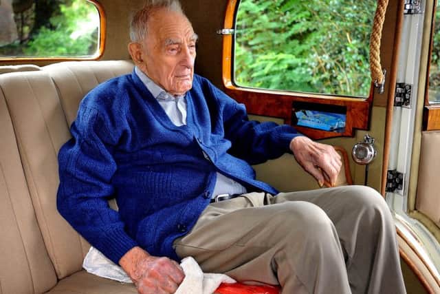 Stan White, 107, enjoyed a birthday ride in a Rolls Royce