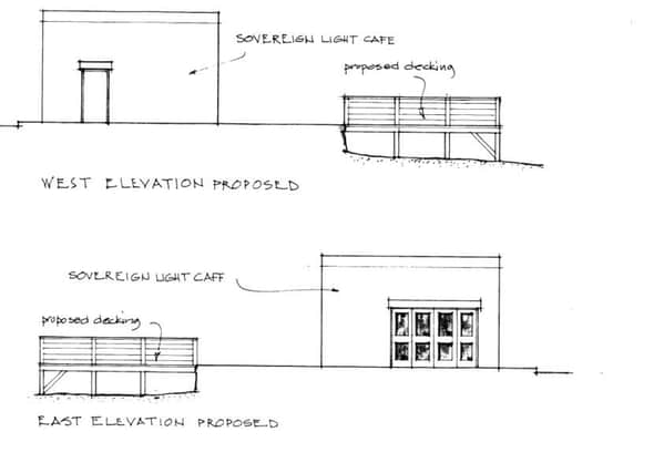 Plans for a new seating area at Bexhill's Sovereign Light Cafe (from the planning application on Rother District Council's planning portal).