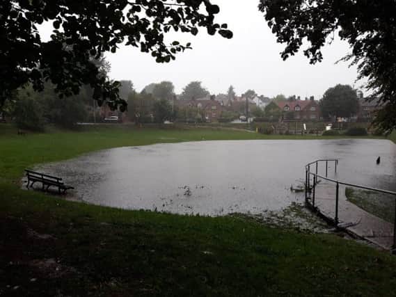 Nevill Green in Lewes after the downpour. Photograph by Sue Murrell