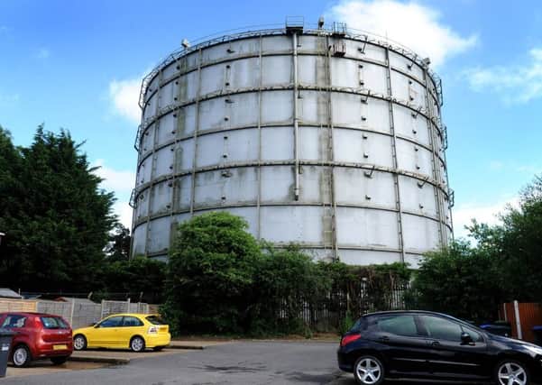 The former gas holder in Leylands Road, Burgess Hill. Picture: Steve Robards