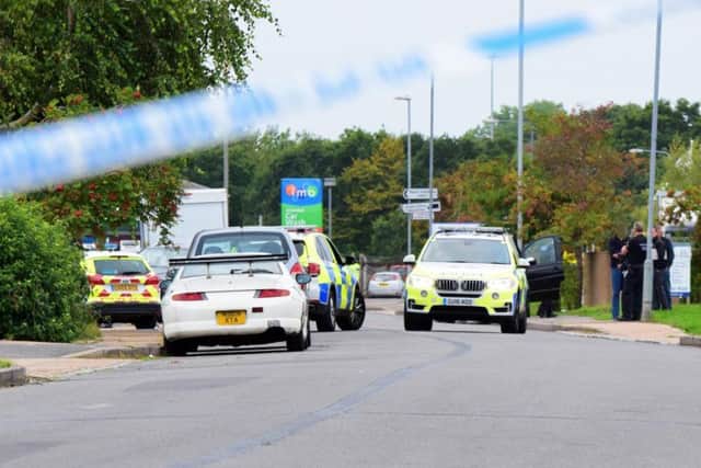 Armed police were called to a Hailsham industrial estate this evening