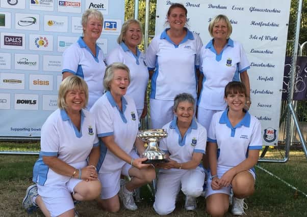 The Sussex ladies' team which won the Walker Cup for the first time, including Denise Hodd (back right) and Emma Cooper (front right).