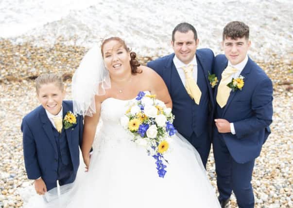 Heather and Daniel Bone from Selsey had help from ITV to get married. Pictured with their sons Lewis and Marcus. Photo by Rosie Jones from Perfectly Papped.
