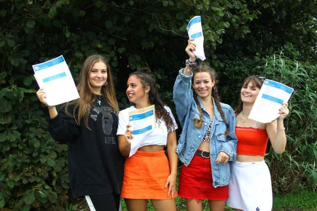 Hove Park students collecting their GCSE results (Photograph: Karl Salter/Hove Park)