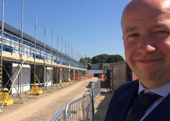 Headteacher of The Academy, Selsey, Tom Garfield when the achool was being re-built