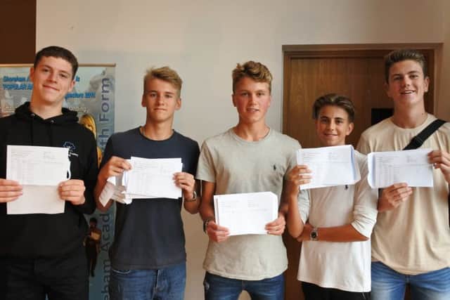 Proud Shoreham Academy students with their results