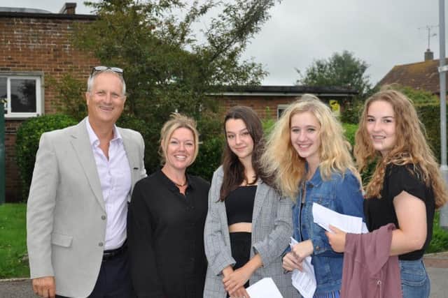 Students at Downlands Community School celebrating their GCSE results today