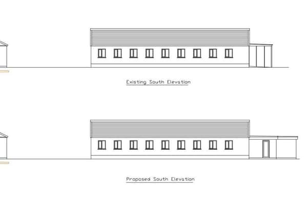 Plans for an extension to a Scout hut in Whyke Road, Chichester