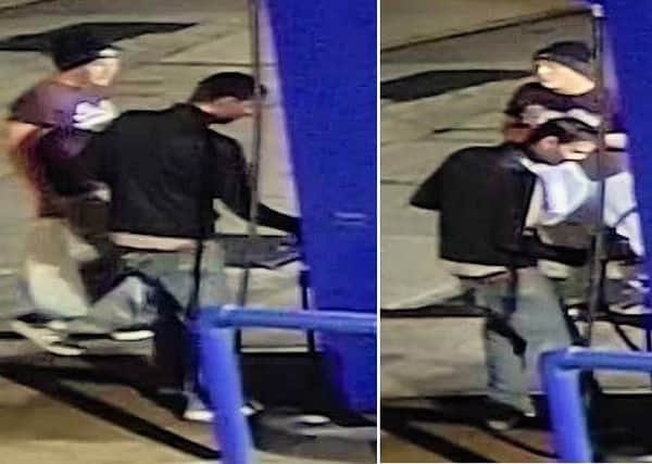 The suspects captured on CCTV, image provided by Sussex Police