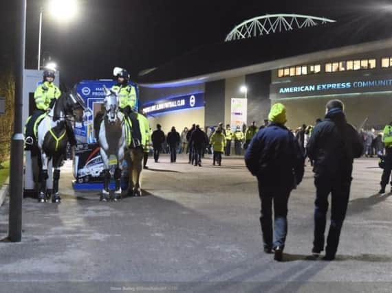 There was a heavy police presence at Albion's home match against Crystal Palace