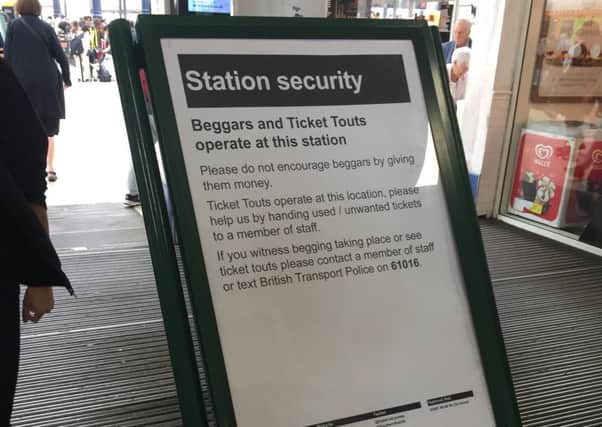 The notice at Brighton station