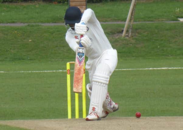 Danul Dassanayake batting for Bexhill during last weekend's defeat at home to Lindfield. Pictures by Simon Newstead