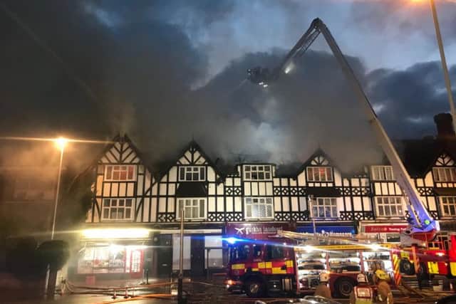 Ten fire engines were sent to the scene. Pictures and video: Eddie Mitchell