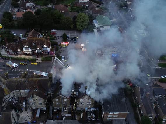 Drone pictures show the scale of the fire. Picture: Eddie Mitchell