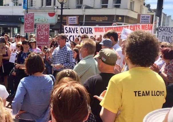 Stephen Lloyd speaking at a Save our Schools rally in the run up to the 2017 general election