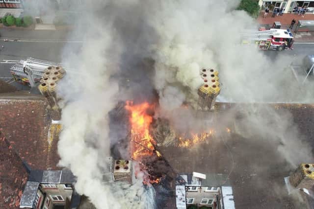 Drone pictures show the scale of the fire. Picture: Eddie Mitchell