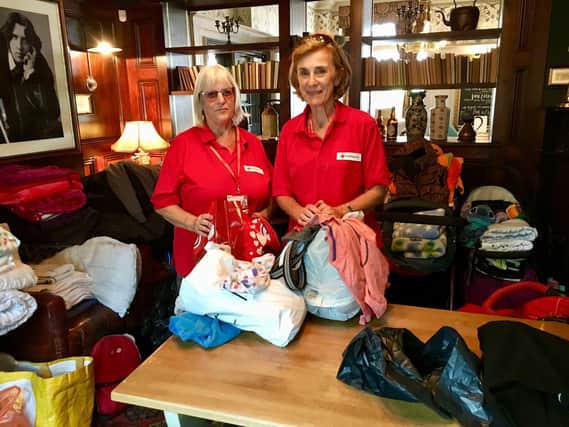 Tina Knight and Vicki Read from the British Red Cross at the Thomas A Becket pub in Rectory Road, Worthing