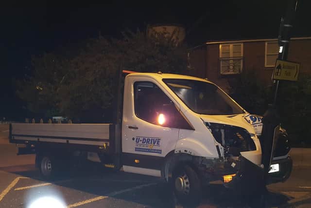 The van crashed into a lamppost at Emsworth Roundabout at around 5am on August 27