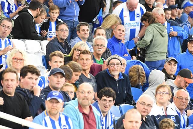 Albion fans pictured at the Amex last night. Picture by PW Sporting Photography