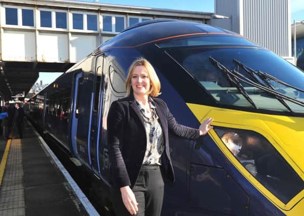 30/1/15- Railways Minister Claire Perry visiting Amber Rudd's Rail Summit.  Amber Rudd SUS-180830-091631001