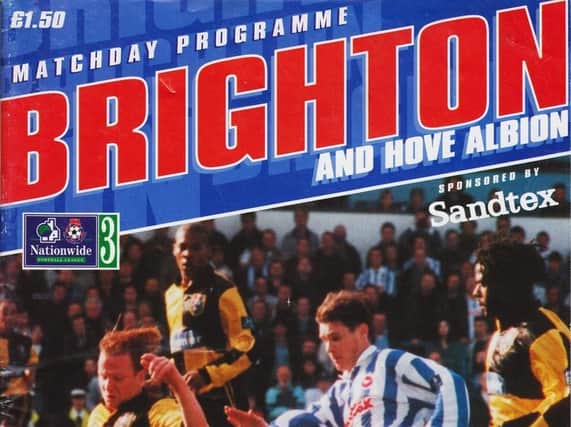 The front cover of the programme when Albion played Fulham in 1996