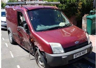 Van damaged in Crawley pursuit
